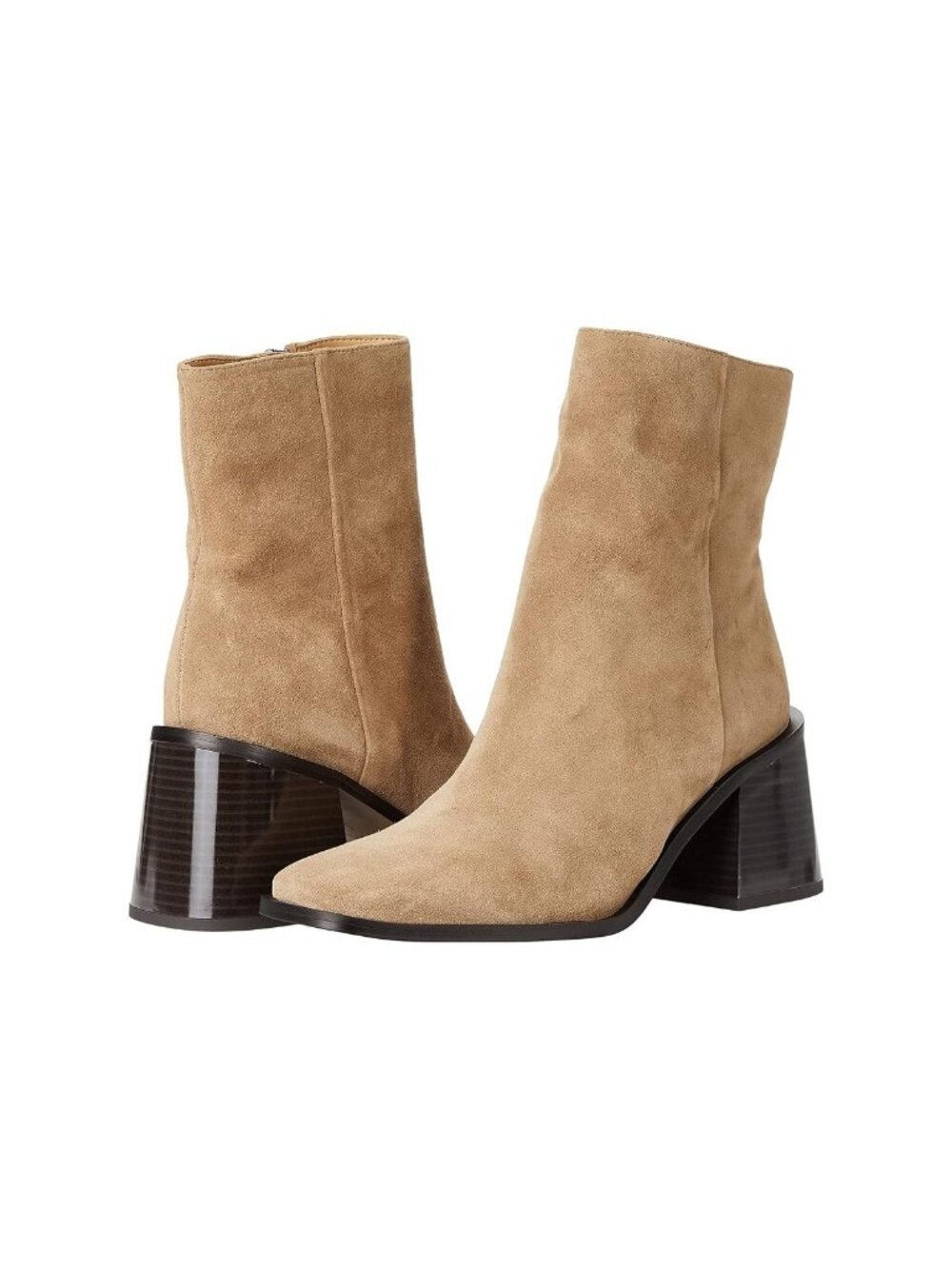 Sam Edelman Winnie Womens Taupe Booties Suede Boots Chunky Heel Ankle Size 10.5